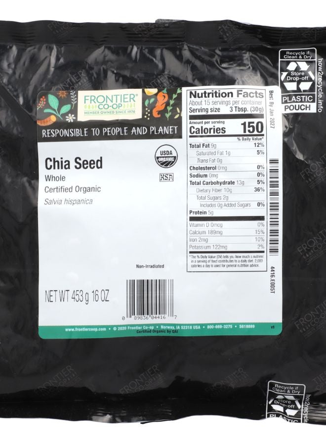 Frontier Co-op Organic Whole Chia Seed 16 oz (453 g) - Image 2