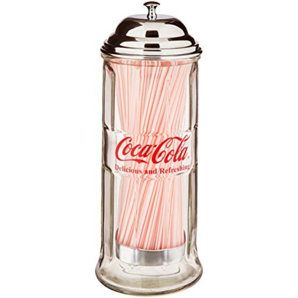 Coca-Cola Glass Straw Dispenser Small TCT07457