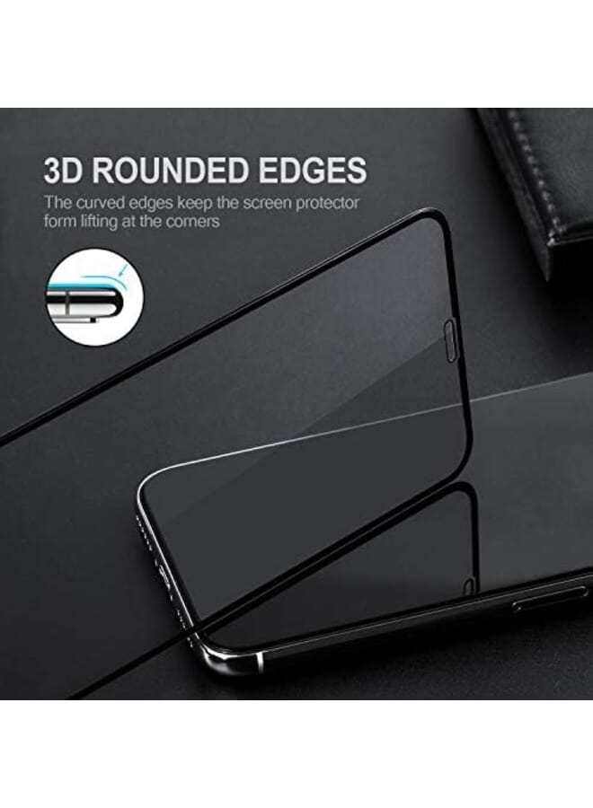 كول بيبي واقي شاشة لهاتف آيفون X سهل التركيب ثلاثي الأبعاد منحني مضاد للفقاعات فائق الدقة من الزجاج المقوى واقي شاشة مناسب لهاتف آيفون X Xs مقاس 5.8 بوصة أسود - Image 4