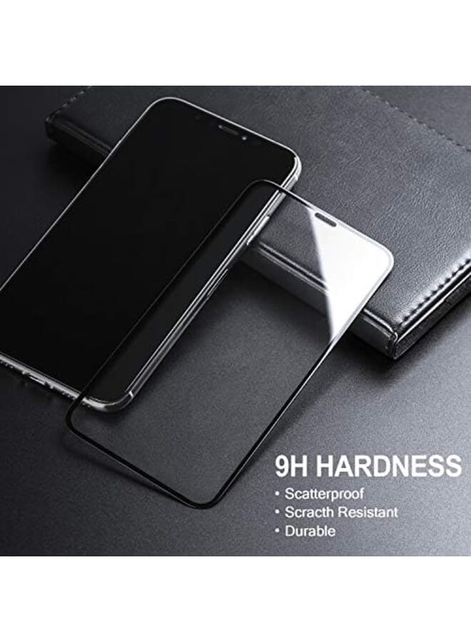 كول بيبي واقي شاشة لهاتف آيفون X سهل التركيب ثلاثي الأبعاد منحني مضاد للفقاعات فائق الدقة من الزجاج المقوى واقي شاشة مناسب لهاتف آيفون X Xs مقاس 5.8 بوصة أسود - Image 2