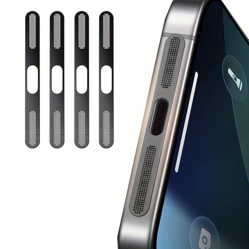 Silvery Metal Speaker Mesh Dust Proof Cover for iPhone 17 Pro Max 4 Pack - Image 3