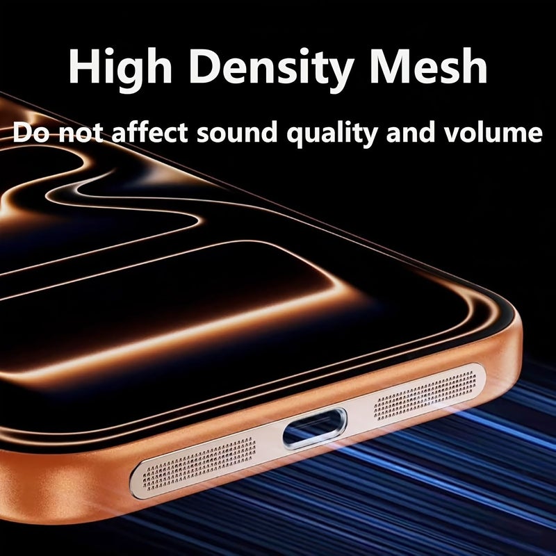 Silvery Metal Speaker Mesh Dust Proof Cover for iPhone 17 Pro Max 4 Pack - Image 5