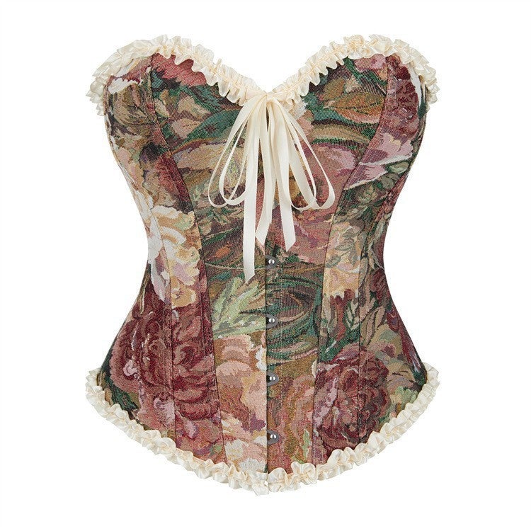 New Apricot Flower Lace Body Shaping Waist Support Women'S Palace Shapewear Supply - Image 1