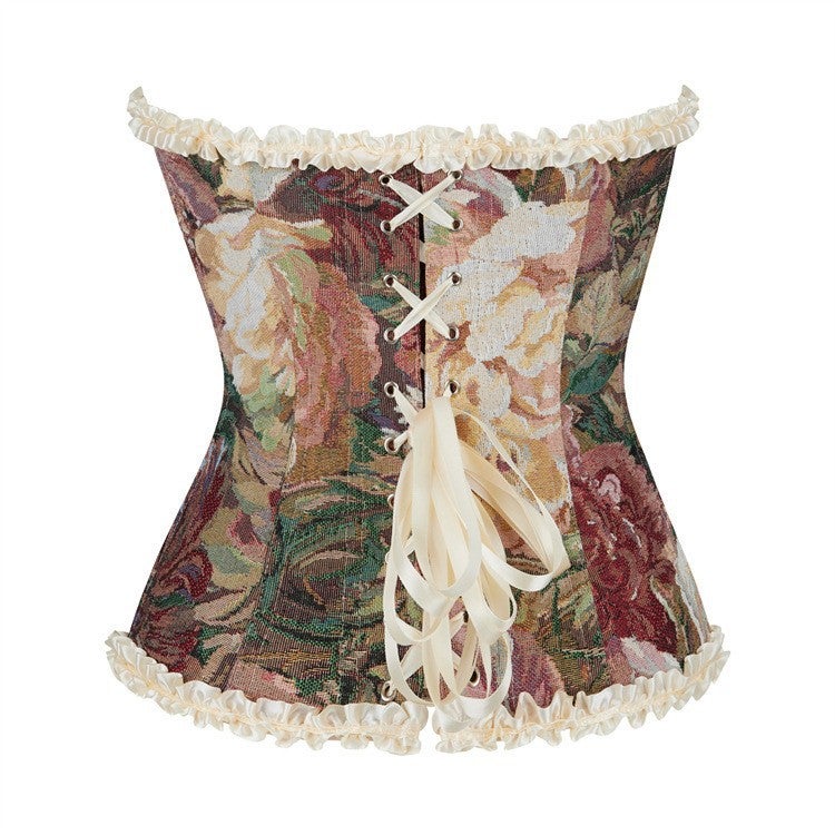 New Apricot Flower Lace Body Shaping Waist Support Women'S Palace Shapewear Supply - Image 4