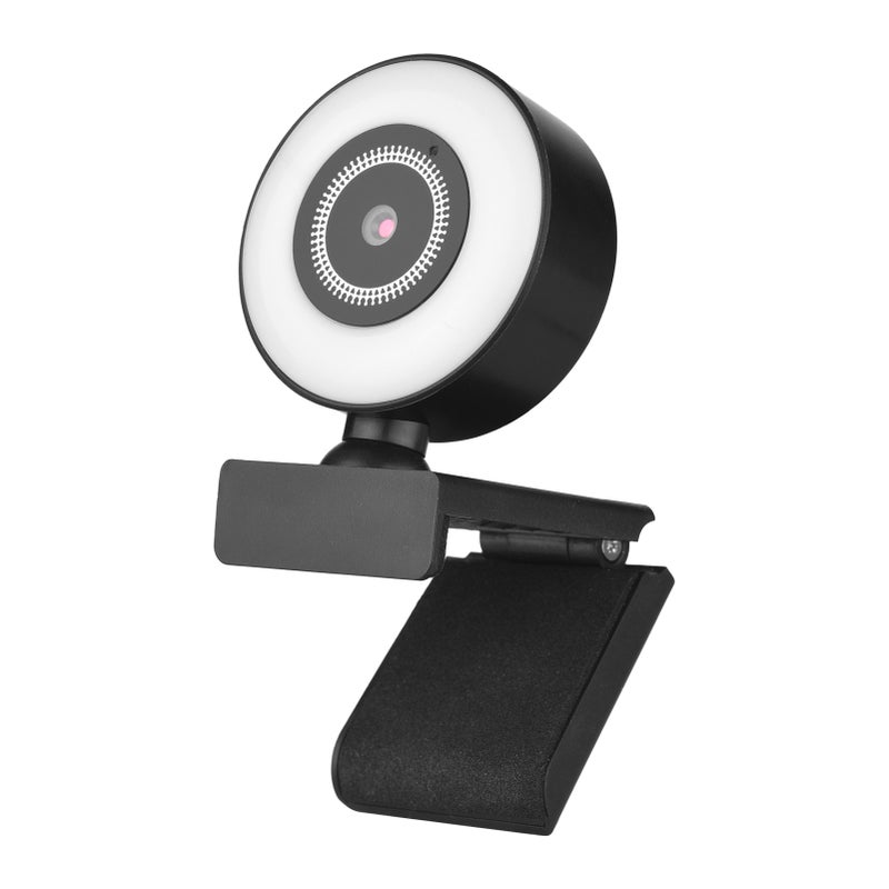 1080P High-Definition Webcam USB Plug and Play with Built-in Microphone Fill Light for Laptop Desktop Computer Video Conference Video Chatting Live Streaming Online Teaching - Image 1