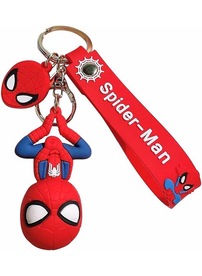Samvardhan SAMVARDHAN Super Hero Spider Man 3D Rubber Key Chain Marvel Avengers 3D Pvc Silicone Rubber Keychain With Lanyard Hook Metal Chain, Multi-Coloured - Image 3