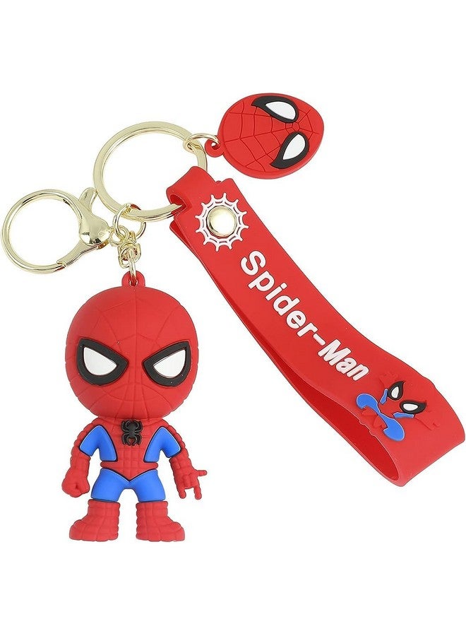 Samvardhan SAMVARDHAN Super Hero Spider Man 3D Rubber Key Chain Marvel Avengers 3D Pvc Silicone Rubber Keychain With Lanyard Hook Metal Chain, Multi-Coloured - Image 1