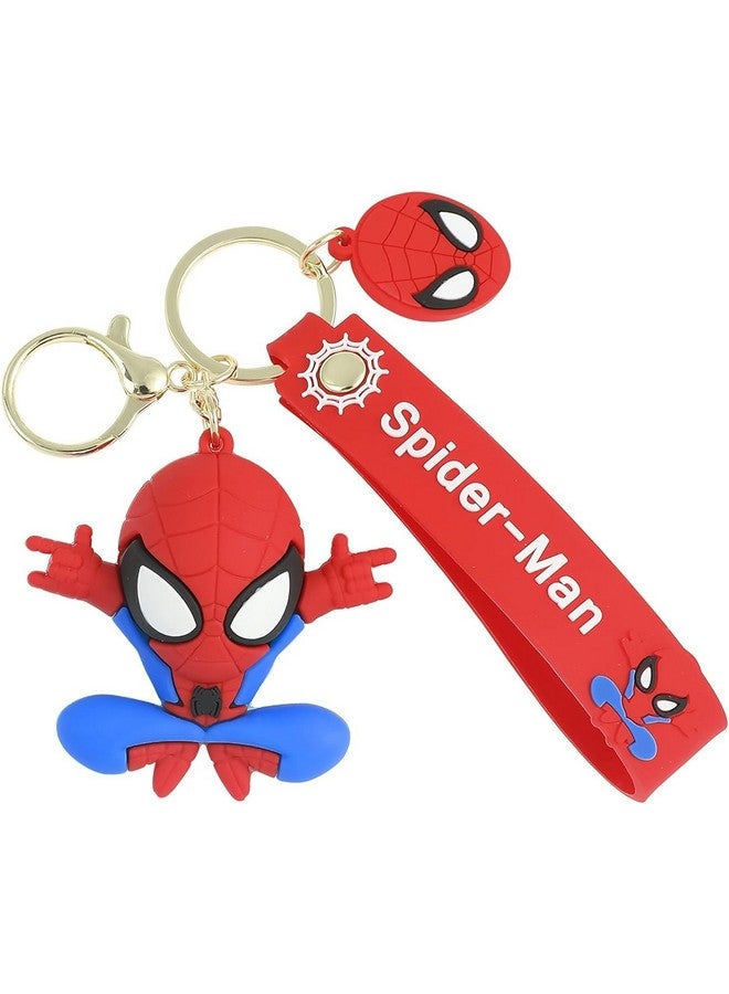 Samvardhan SAMVARDHAN Super Hero Spider Man 3D Rubber Key Chain Marvel Avengers 3D Pvc Silicone Rubber Keychain With Lanyard Hook Metal Chain, Multi-Coloured - Image 2