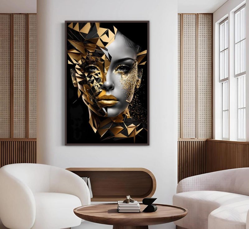 ماركتنا لوحة قماشية بتصميم فتاة مع برواز مجوف مقاس (120x80) قطعة واحدة - Image 4