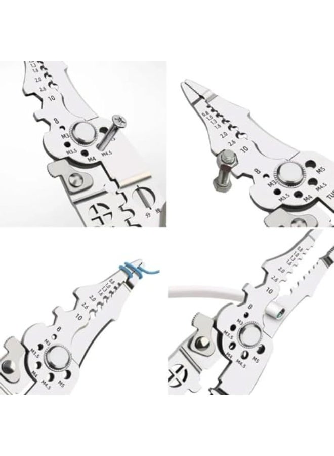 جيه زد اس كماشة متعددة الوظائف لتقشير الأسلاك وتجعيدها وقطع الكابلات من JZS، أداة تجعيد/قطع للموصلات B و IDC، أطراف التوصيل (190 مم) - Image 4