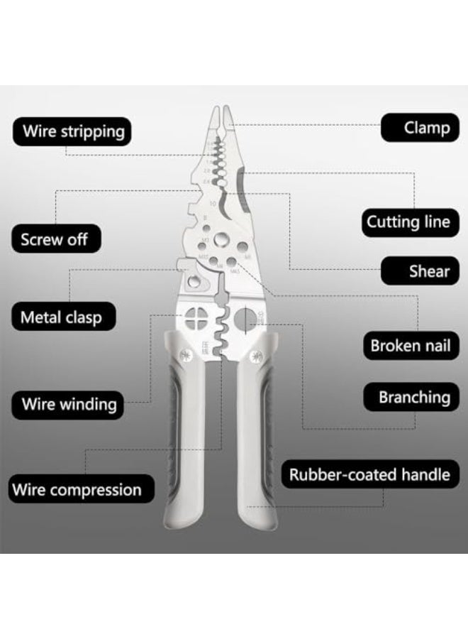 جيه زد اس كماشة متعددة الوظائف لتقشير الأسلاك وتجعيدها وقطع الكابلات من JZS، أداة تجعيد/قطع للموصلات B و IDC، أطراف التوصيل (190 مم) - Image 3