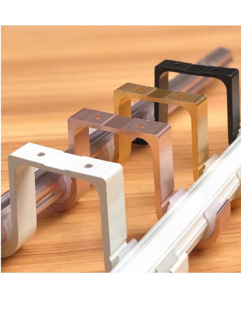 KASTWAVE Curtain Rod Brackets 2 Pcs Double Curtain Rod Ceiling Holder with Heavy Duty Metal Curtain Pole Holder Ceiling Bothway Decorate for Multiple Style Curtain  - Image 3