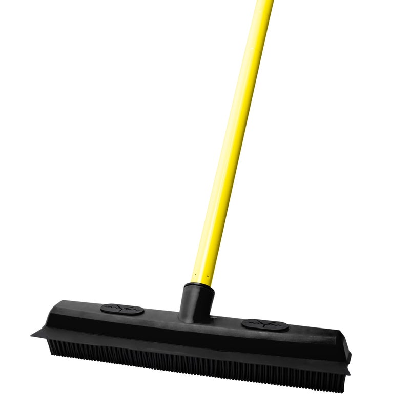 FURemover Original Indoor Pet Hair Rubber Broom with Carpet Rake and Squeegee, Disassembles for Easy Storage - Image 1