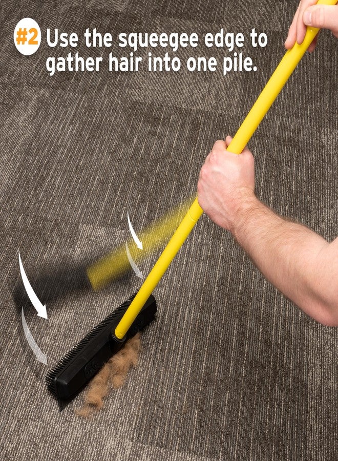 FURemover Original Indoor Pet Hair Rubber Broom with Carpet Rake and Squeegee, Disassembles for Easy Storage - Image 4
