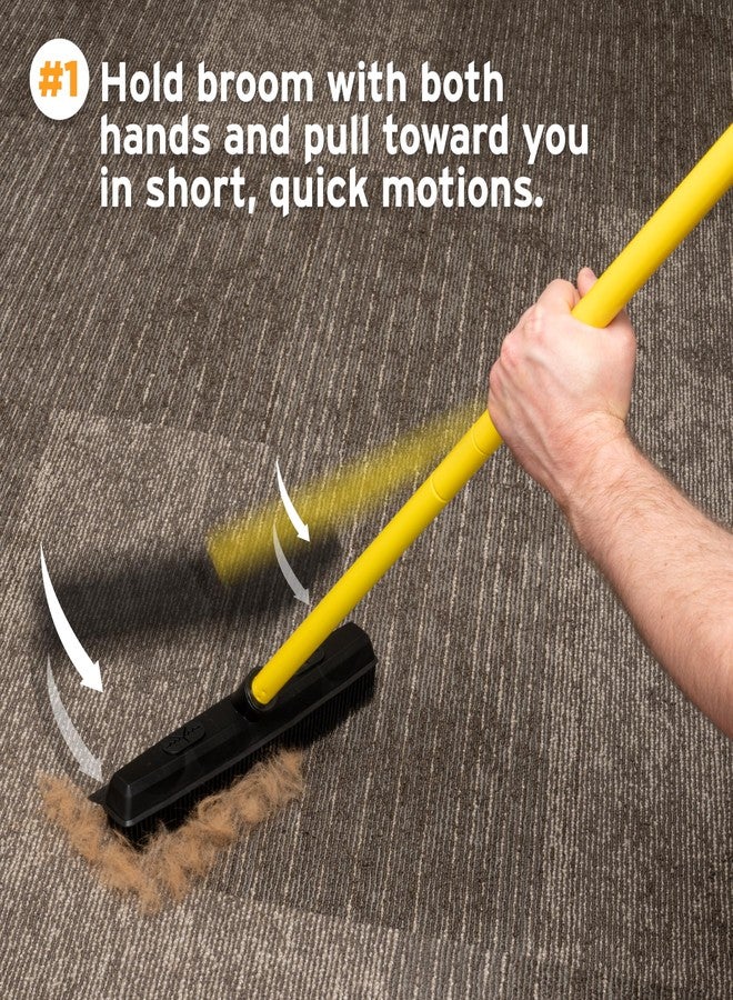 FURemover Original Indoor Pet Hair Rubber Broom with Carpet Rake and Squeegee, Disassembles for Easy Storage - Image 3