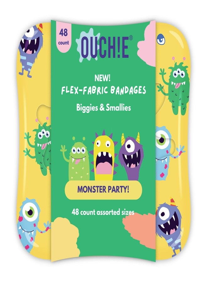 Ouchie NEW Flex-Fabric Bandages, Assorted Sizes in LIMITED EDITION Reusable Tin Box - 48 Count - Image 1