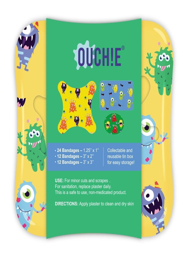 Ouchie NEW Flex-Fabric Bandages, Assorted Sizes in LIMITED EDITION Reusable Tin Box - 48 Count - Image 2
