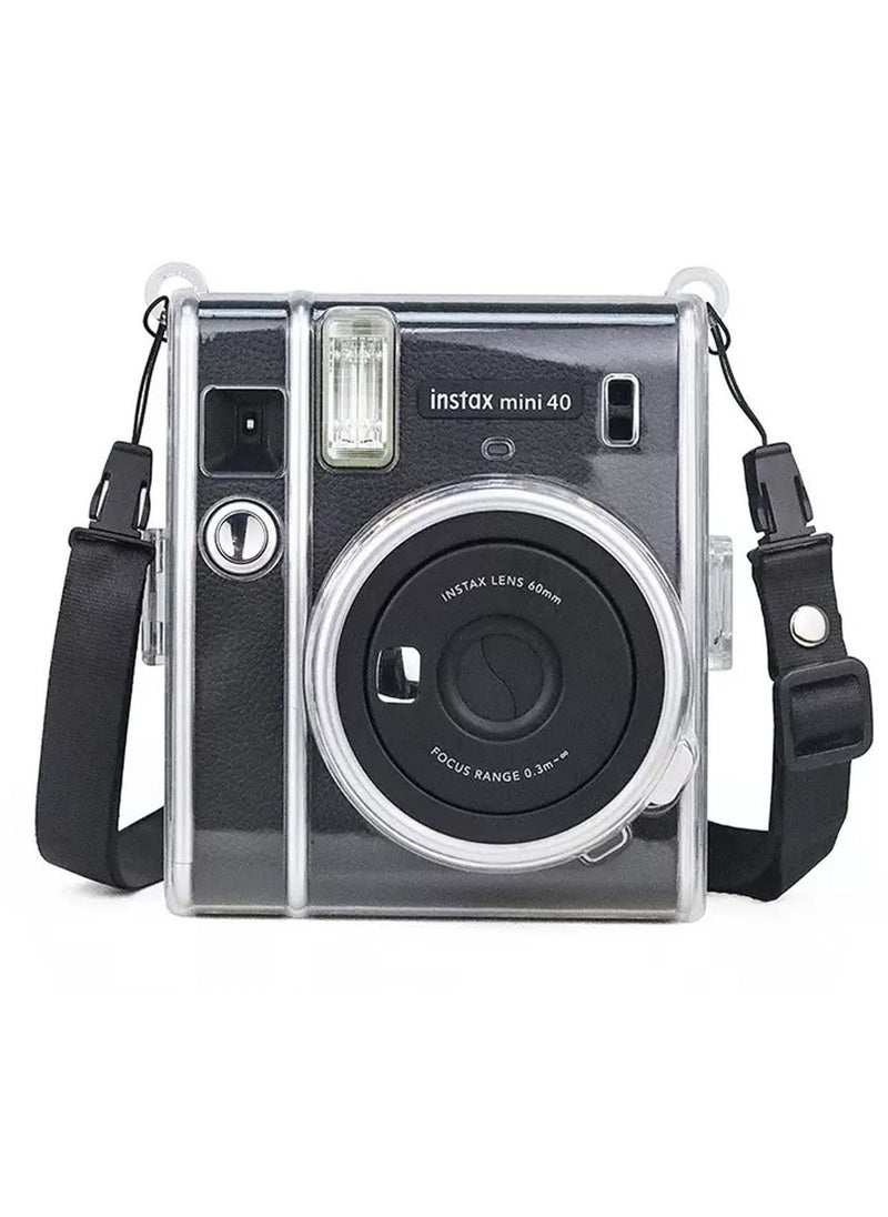 SYOSI Ransparent Case, Crystal Hard PVC Clear Case with Shoulder Strap, Protective Case Clear Compatible with Fujifilm Instax Mini 40 Instant Camera/Polaroid Mini 40 Camera  - Image 2