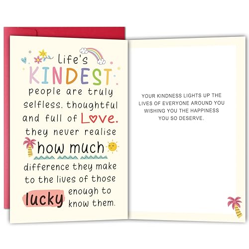 Bewoow Appreciation Card, ‘Life’s Kindest People…’ Heartfelt Thank You Card for Selfless, Thoughtful, Loving Individuals – Perfect for Friends, Mentors, Caregivers, Volunteers, Nurses, Teachers - Image 1