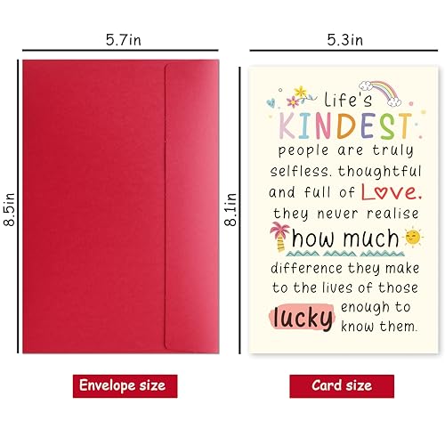 Bewoow Appreciation Card, ‘Life’s Kindest People…’ Heartfelt Thank You Card for Selfless, Thoughtful, Loving Individuals – Perfect for Friends, Mentors, Caregivers, Volunteers, Nurses, Teachers - Image 2