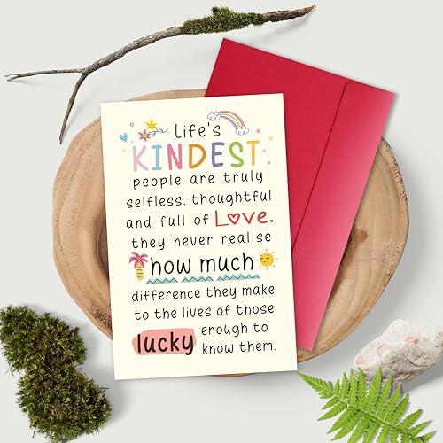 Bewoow Appreciation Card, ‘Life’s Kindest People…’ Heartfelt Thank You Card for Selfless, Thoughtful, Loving Individuals – Perfect for Friends, Mentors, Caregivers, Volunteers, Nurses, Teachers - Image 5