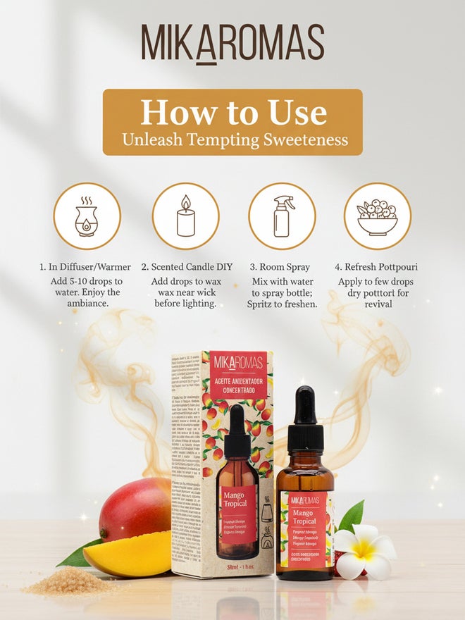 ميكارومس زيت عطري - رائحة المانجو الاستوائية، 30 مل - Image 5