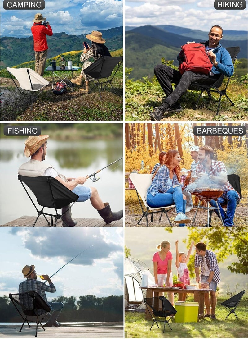 New Camping Chair, Portable Folding Chairs with Carry Bag for Outside Trips Hiking, Picnic, Fishing, BBQs, Garden, Beach , Foldable Moon Chair, Compact and Lightweight for Outdoors - Image 2