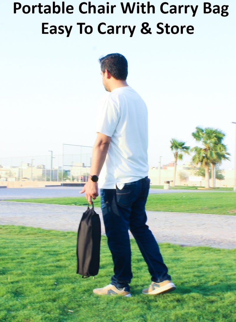 New Camping Chair, Portable Folding Chairs with Carry Bag for Outside Trips Hiking, Picnic, Fishing, BBQs, Garden, Beach , Foldable Moon Chair, Compact and Lightweight for Outdoors - Image 4