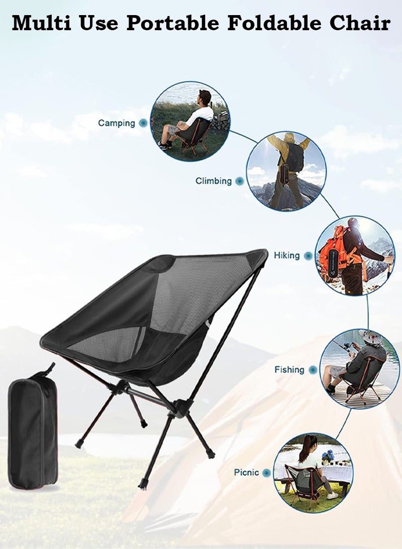 New Camping Chair, Portable Folding Chairs with Carry Bag for Outside Trips Hiking, Picnic, Fishing, BBQs, Garden, Beach , Foldable Moon Chair, Compact and Lightweight for Outdoors - Image 5