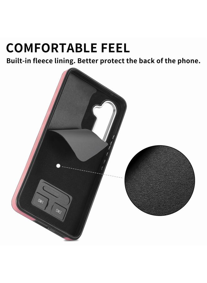 اس-توب جراب لهاتف Samsung Galaxy A54 5G مصنوع من الجلد المطلي بالكهرباء مع حلقة للبطاقات ومحفظة هاتف - Image 3