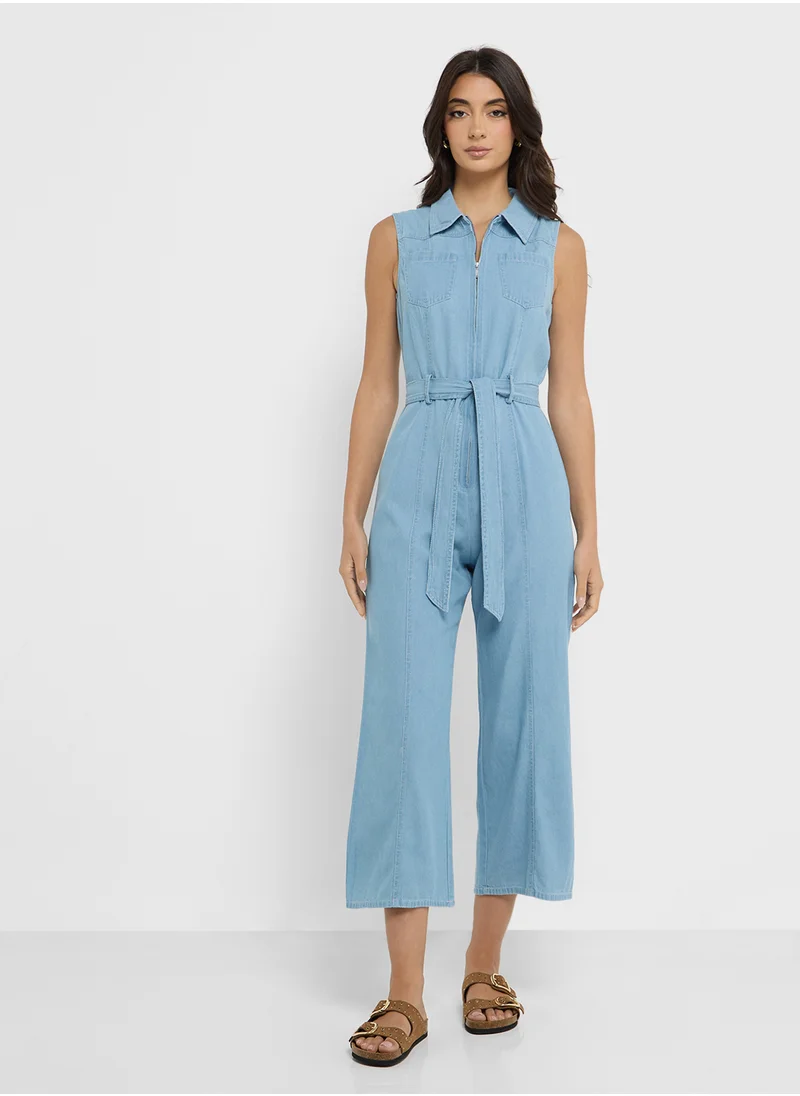 MANGO Belted Jumpsuit