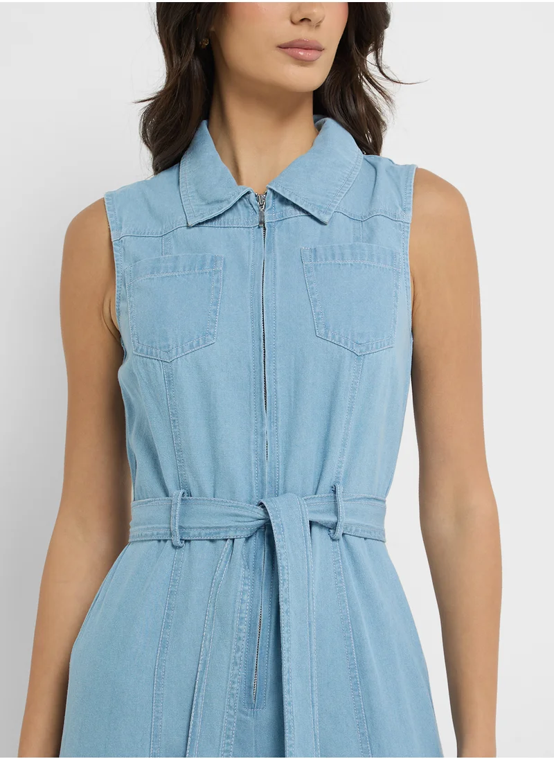 MANGO Belted Jumpsuit