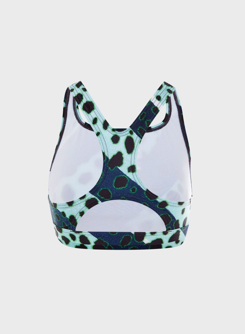 Muted Cheetah Stripe Bikini Top