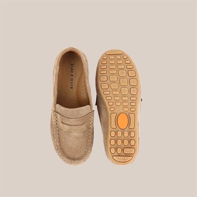 Kids A More Limburg Leather Boy Loafer Shoes Sand Color  - Image 4