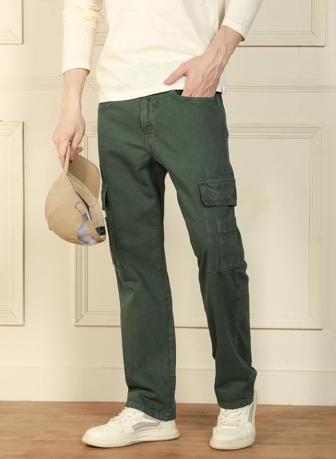 Dennis Lingo Men’s Relaxed Fit Olive Jeans – Stylish and Functional  - Image 2