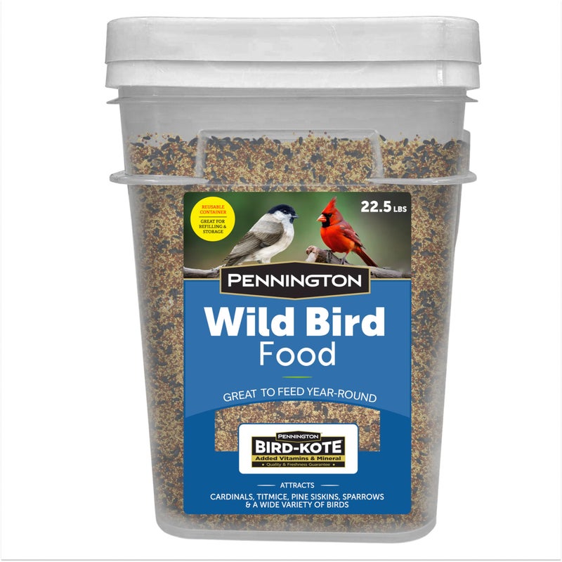 Pennington Wild Bird Food, Wild Bird Seed for Outside Feeders, Great to Feed Year-Round, 22.5-lb. Critter-Proof Bucket - Image 1