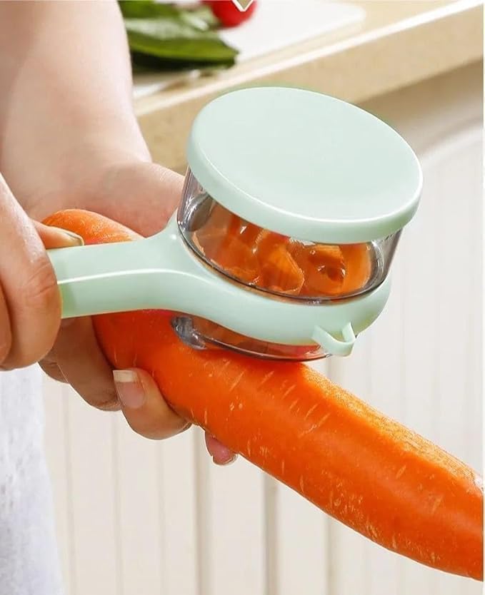 LYAWA Vegetable & Fruit Peeler with Storage Box | Multi-Purpose Kitchen Peeler for Potato, Carrot, Apple & More | Handy Kitchen Tool with Container for Easy Storage(Multi Colour) - Image 1