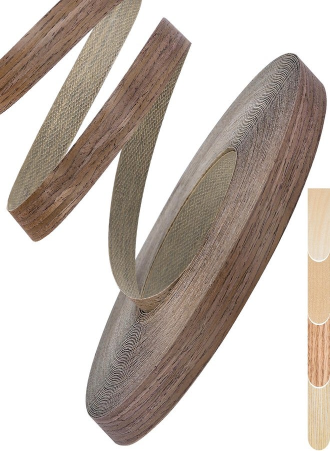 ZYJT Walnut Edge Banding, 3/4 inch x 25ft roll of Veneer Edge Banding -Pre-glued Flexible, Real Wood Tape Banding for Cabinet Repair Furniture Restoration - Image 1
