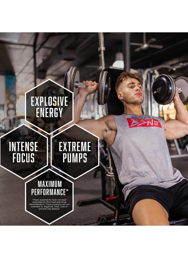 BSN - NO XPLODE Legendary Pre Workout Powder with Creatine and Beta-Alanine Blue Raz 60 Servings - Image 1