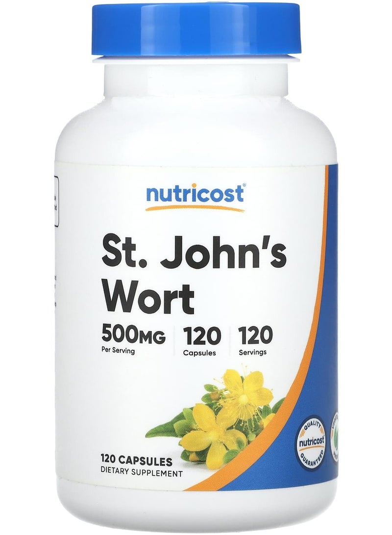 Nutricost عشبة سانت جون، 500 ملغ، 120 كبسولة