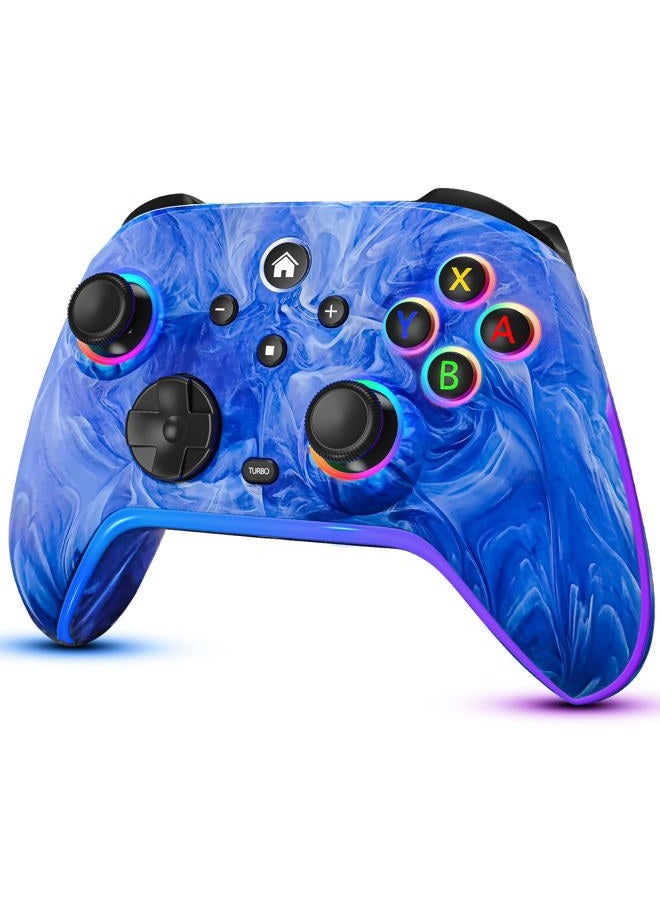 JAVRUNWOF Switch Controller, Wireless Switch Pro Controller Compatible with Nitendo Switch/Lite/OLED, 1200mAh Rechargeable Pro Switch Controller Remote Gamepad with 10 RGB Light,6-Axis Gyro,Turbo,Wake Up,Motion - Image 1