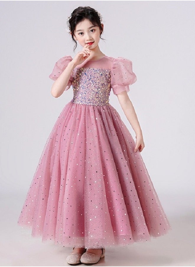 Best Gift Fashion Girls Dress For Wedding Evening Party Purple Color  - Image 1
