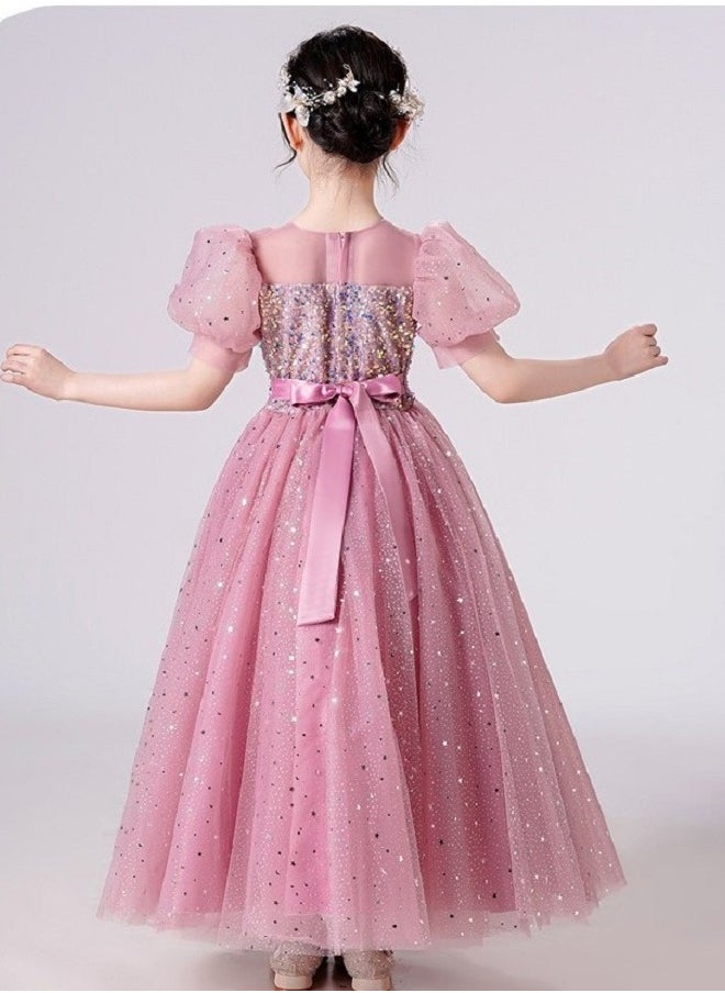 Best Gift Fashion Girls Dress For Wedding Evening Party Purple Color  - Image 4