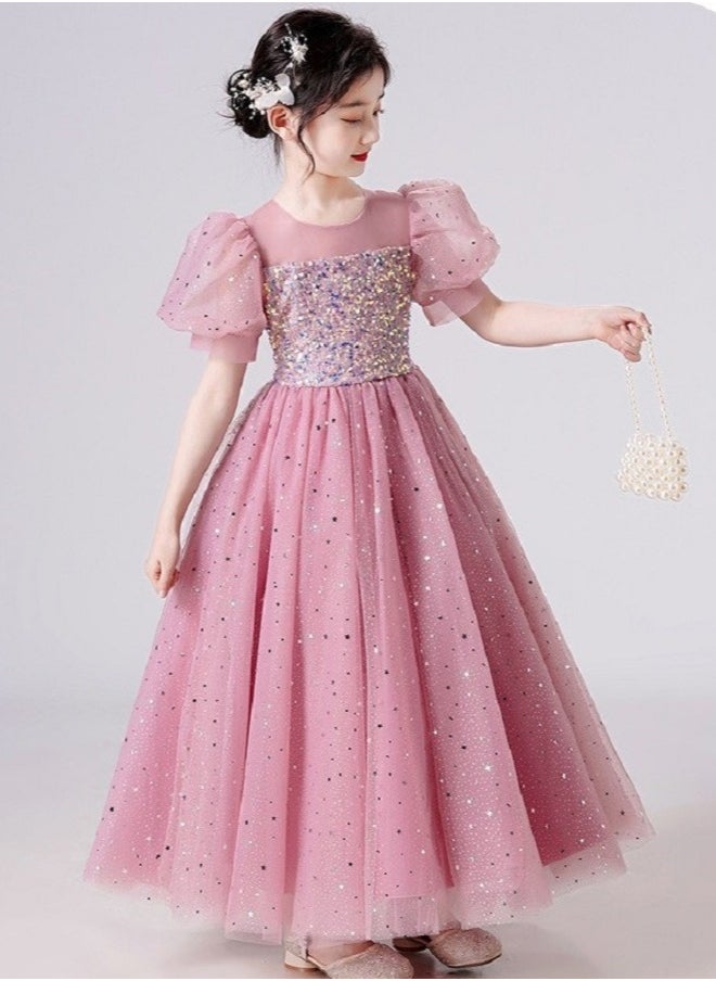 Best Gift Fashion Girls Dress For Wedding Evening Party Purple Color  - Image 3