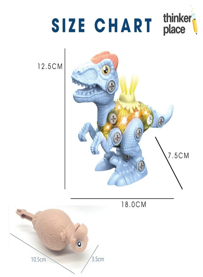 ThinkerPlace DIY Sliding Dinosaur Kit Velociraptor with Light & Sound | Learn About Fossils | Take Apart Dinosaur Toys | Build, Play & Learn | Toy for Kids Age 4+ | Science & Learning Toy - Image 2