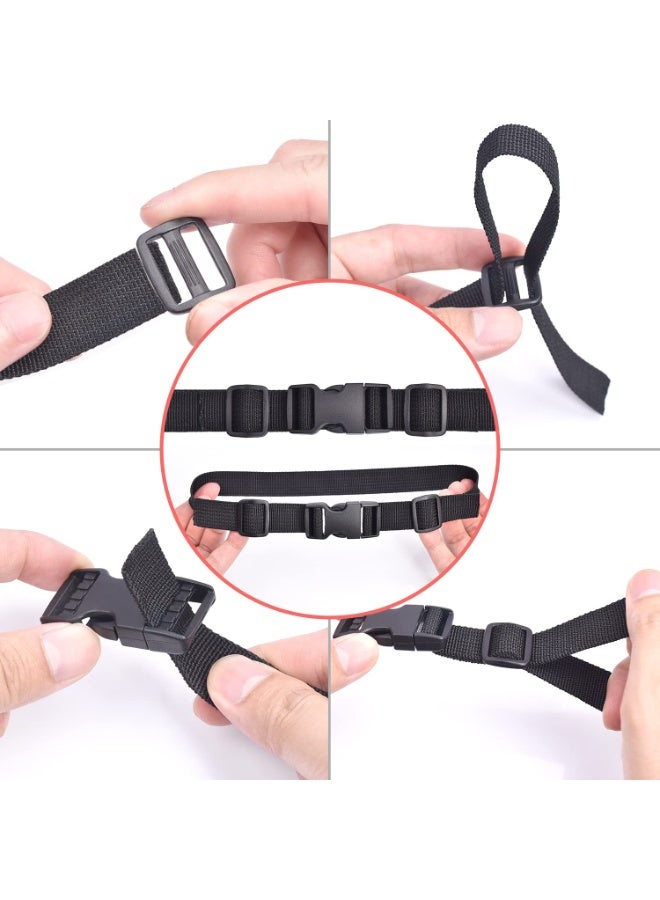 6 Pack 1 Inch Side Release Plastic Buckles, Dual Adjustable No Sew Clips, Replacement Buckle for Backpack Belt Nylon Webbing Straps - Image 5