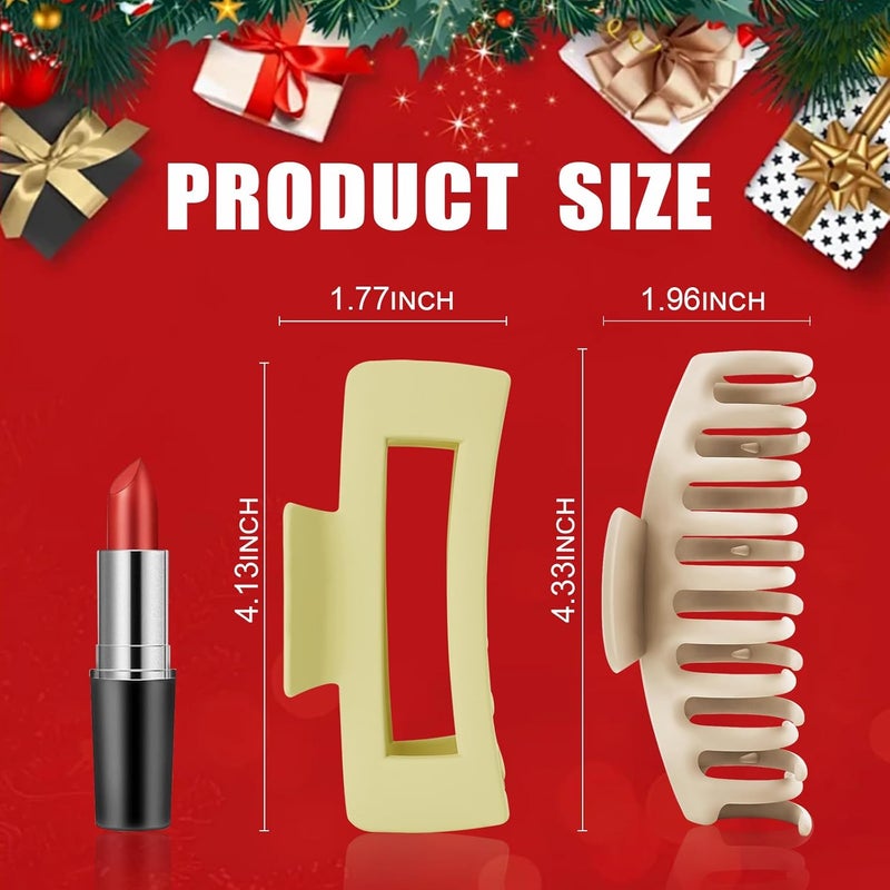 TOCESS Big Claw Clips for Women & Girls, 8 Pack 4.33 Inch Matte Jumbo Hair Claw Clips, Strong Hold Non-Slip Rectangle Hair Clamps for Thick, Curly, Long or Fine Hair - Image 2