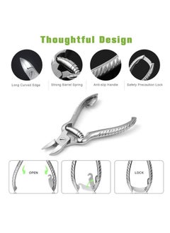BEZOX Heavy Duty Podiatrist Toenail Clippers For Thick And Ingrown Nails, Stainless Steel Toe Nail Clipper, Pordiatry Ingrwon Toenail Tools - Silver  - Image 3