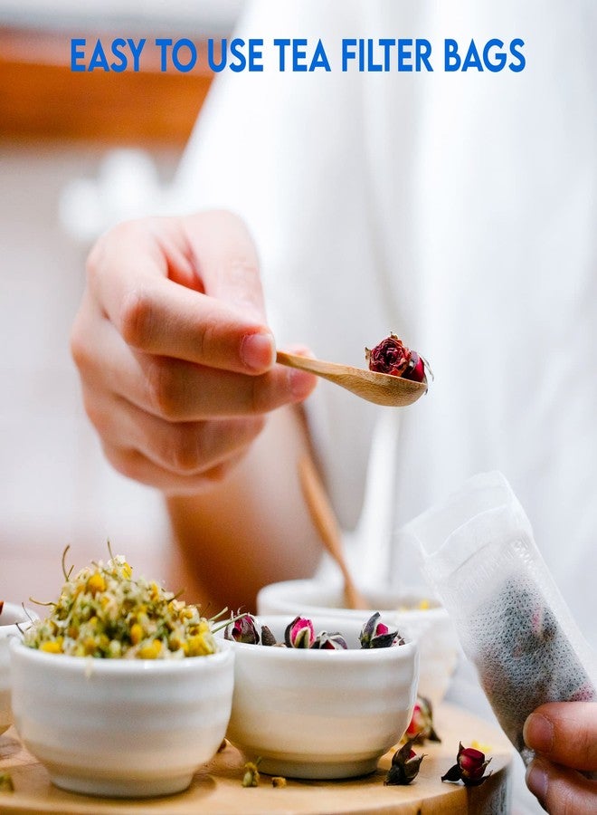 Special Tea 200 Empty Tea Bags 2.5” x 2.75” White Compostable, These Heat Sealable Tea Infuser for Loose Tea Herbs are Disposable Tea Strainer Bags made of Wood (pulp) Fibers - Image 3