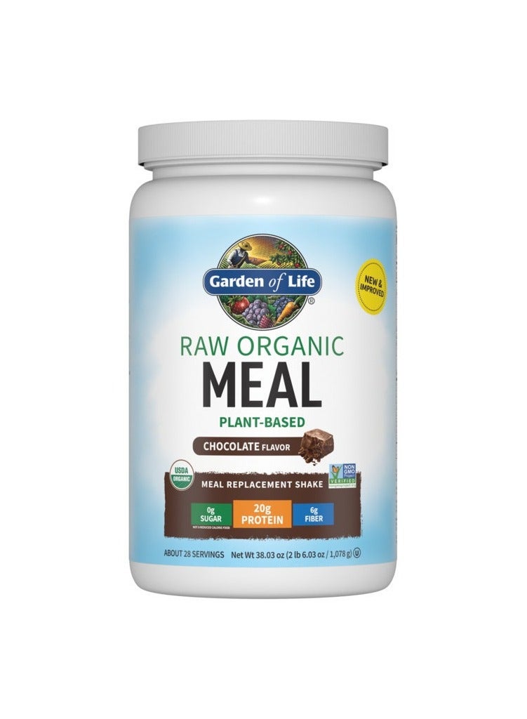 جاردن أوف لايف وجبة عضوية خام من جاردن أوف لايف، مخفوق بديل للوجبات النباتية 20 جرام من البروتين، صفر سكر و6 جرام من الألياف بنكهة الشوكولاتة 2 رطل - Image 1